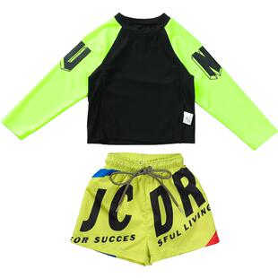 儿童泳衣男童新款长袖中大童男孩学生泳裤防晒速干分体沙滩泳装潮