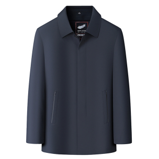 高档翻领羽绒服男内胆可拆卸2025新款商务爸爸装一衣两穿秋季风衣