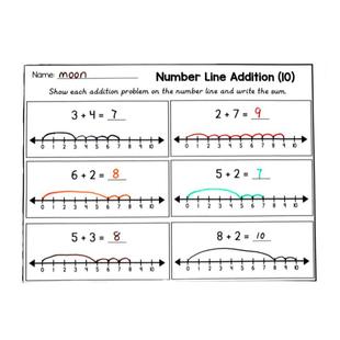 儿童数轴加减计算幼儿园小学数学20加减运算理解数感启蒙练习题纸