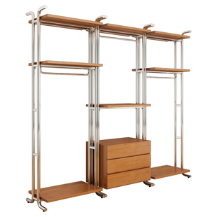 金属衣柜实木2026新款爆款铁艺钢架卧室家用结构洞洞板衣帽间定制