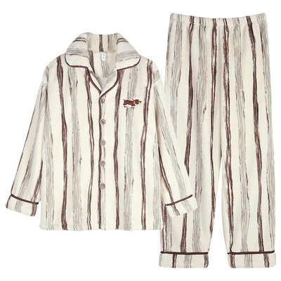 轩靓【抗静电】法兰绒睡衣男秋冬