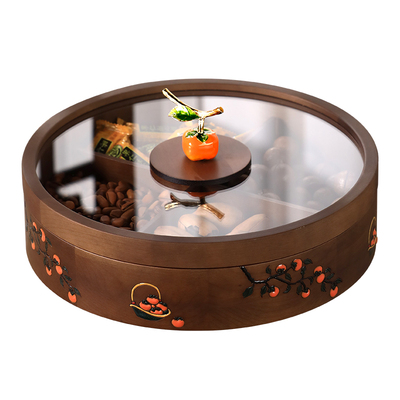 【柿柿如意】手绘实木新年果盒