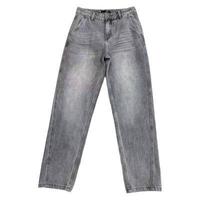 Lovete高腰老爹牛仔裤直筒