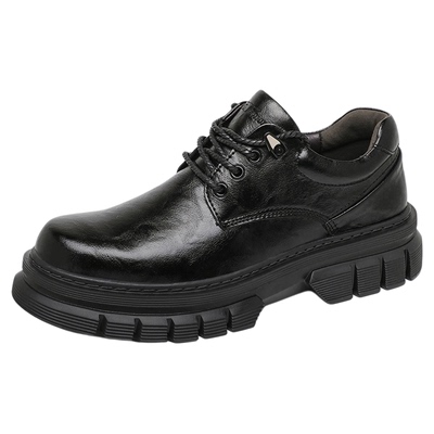 公牛世家休闲皮鞋男款英伦厚底