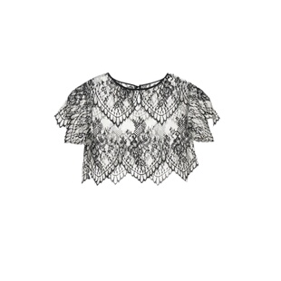 显贵通勤吊带裙伴侣轻松遮肩膀手臂显瘦轻复古蕾丝罩衫女短上衣