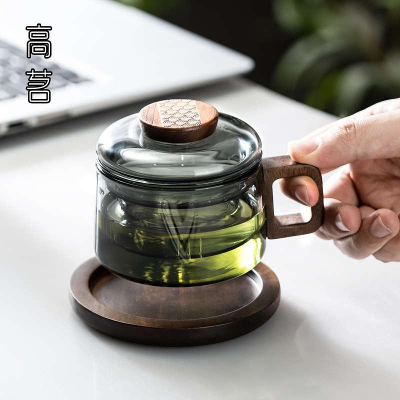 墩墩杯办公室泡茶杯迷你玻璃小茶杯带过滤高级感茶水分离泡茶神器