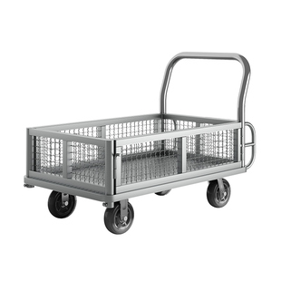 加厚平板车手推车推货车分拣带护栏拖车静音手推车理货车工具包邮