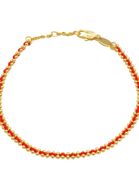 喜庆红绳手链叠戴气质大牌感编绳