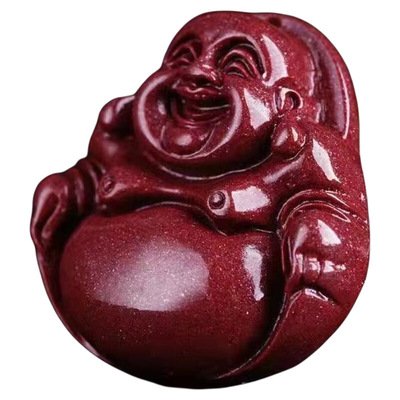 朱砂大肚弥勒佛笑佛平安福女士佛牌吊坠本命年保平安