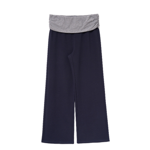 MASANON孕妇裤子春装新款小个子孕早期不勒肚子黑色长裤春夏外穿