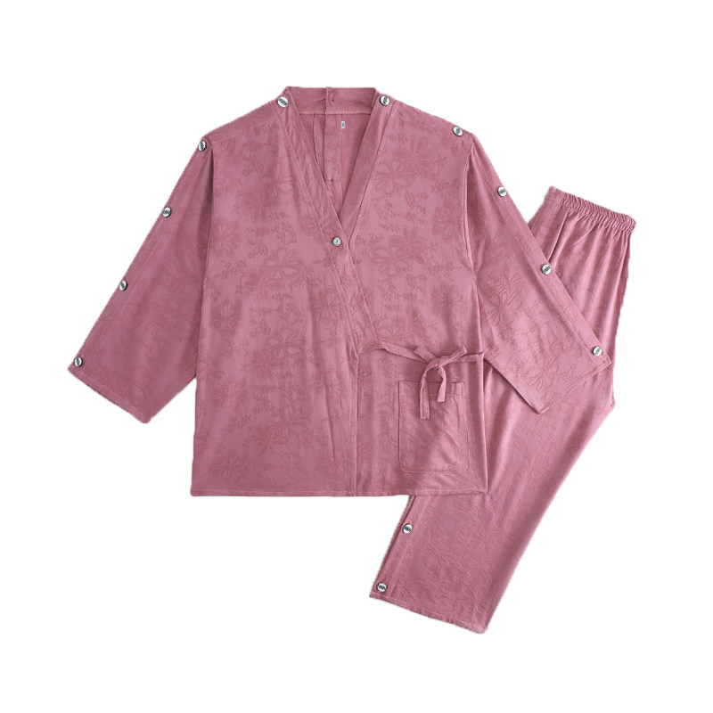 品质织花工艺艾灸服纯棉前后开扣