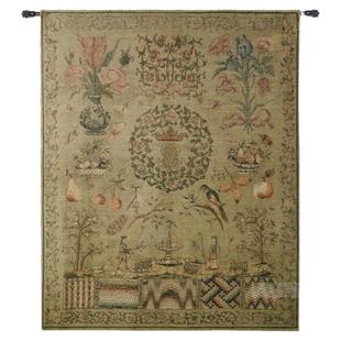 纽约下城公园进口美国制古典郊游风景棉线织锦装饰挂毯134x111