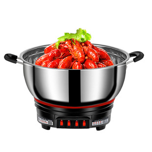 周村多功能电热锅不锈钢电锅家用大功率大超大电火锅煮锅蒸锅炒锅