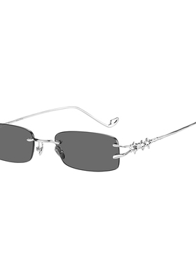 【新品】木九十复古无框太阳镜男女窄框偏光墨镜轻钛MJ12SM1578