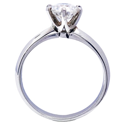 加宽加厚T家六爪戒指空托S925银