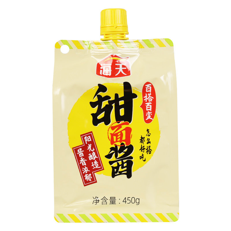 海天甜面酱450g*2袋家用老北京烤鸭蘸酱炸酱面手抓饼专用酱旗舰店
