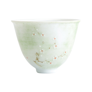 南山先生手绘探春茶杯陶瓷小号喝茶杯功夫茶具零配客杯单个品茶杯