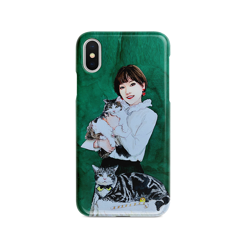 水彩手工DIY手机壳定制任意机型情侣人像宠物适用于iphone14PROmax苹果15华为mate60磨砂任意机型小米1