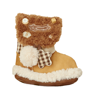 VANWALK圣诞系列 复古小众设计毛绒靴子包女生秋冬单肩斜挎手机包