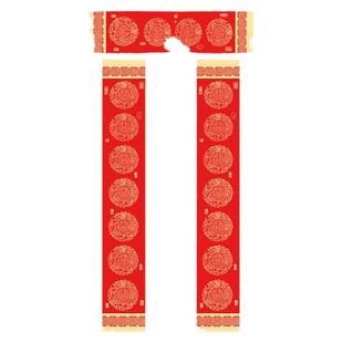 高档蜡染宣纸万年红彩绘空白手写瓦当对联纸毛笔书法春联七言门对