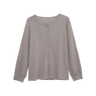 荒荒家 宽松休闲开衫外套2025夏季新款薄款基础纯色慵懒防晒衫女