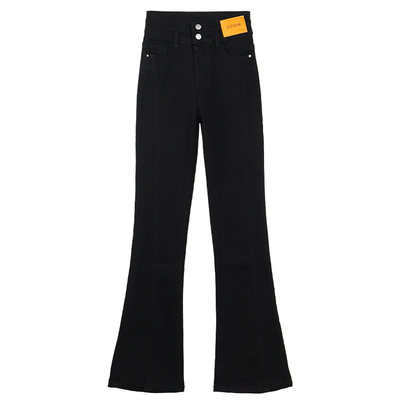 开叉微喇裤女新款春秋喇叭牛仔裤