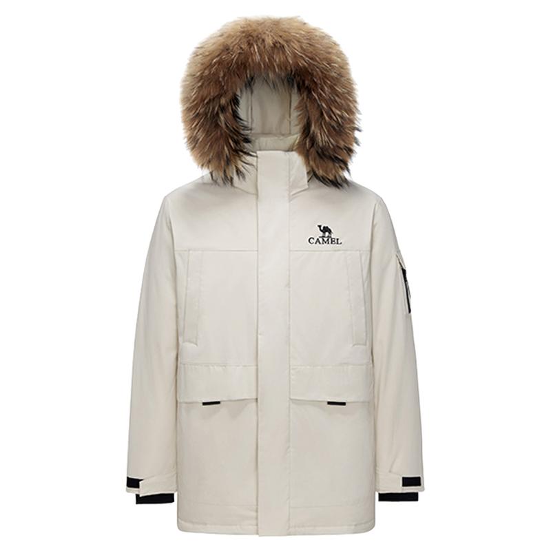 骆驼女装大毛领羽绒服2026冬季新款工装加厚保暖防寒情侣同款外套