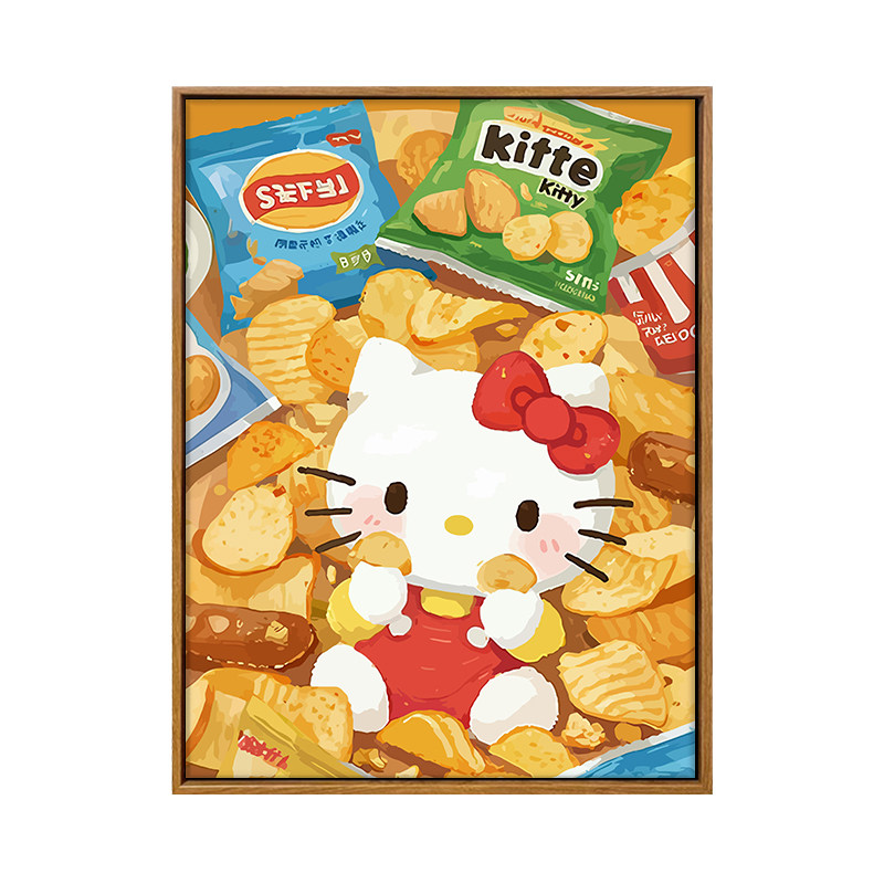 雅调可爱kt猫diy数字油画材料包