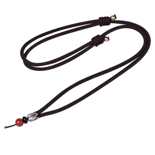 纯银佛黄金蜜蜡坠吊坠挂绳朱砂南红玛瑙项链绳子平安扣挂件绳男女