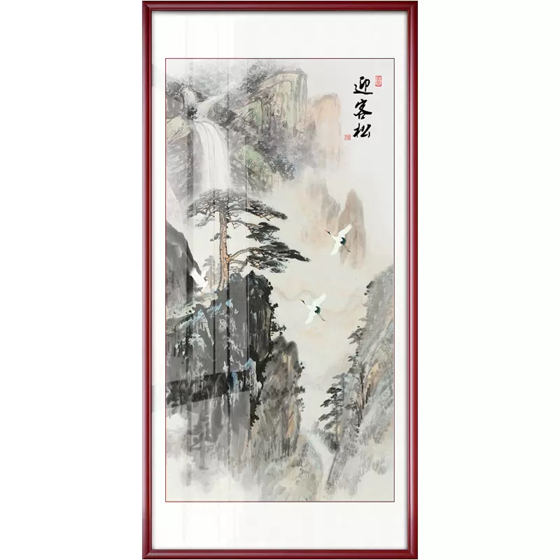 走廊过道松鹤延年新中式风装饰画