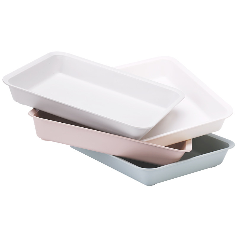 幼儿园塑料托盘长方形商用餐盘