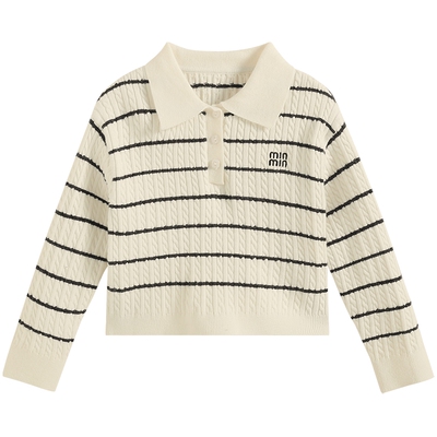 女童毛衣春秋款儿童翻领毛线衣