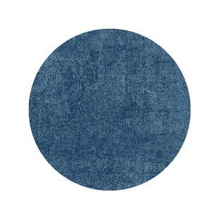 【质感肌理款】CCF 布鲁尼岛中古风蓝色圆形可机洗地毯可拆洗卧室