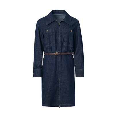 MOFAN摩凡春新款原色牛仔连衣裙