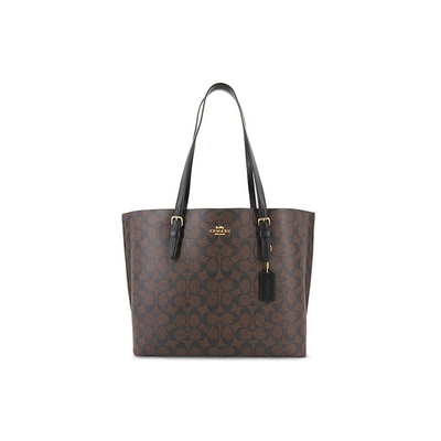 COACH 蔻驰 Mollie 34 皮革 托特包手提单肩包 大号 女款 深棕色