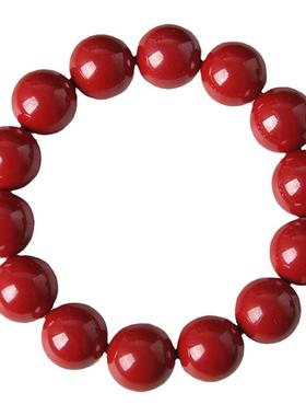 高含量朱砂手串素圈转运珠护身符