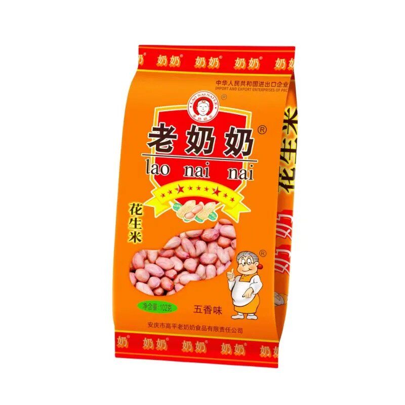 老奶奶花生米102克五香味花生米安徽安庆炒货下酒菜休闲零食