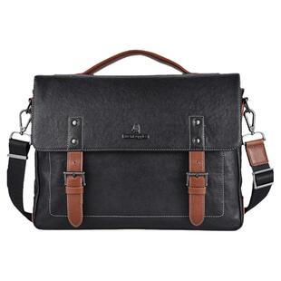 暇步士公文包男士商务时尚牛皮手提包男士通勤单肩斜挎包邮差包男