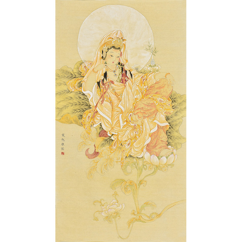 鲁迅美院国画名家工笔人物画佛像