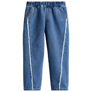 HM童装儿童男童女童裤子2026新款柔暖棉质窄脚牛仔慢跑裤1320033