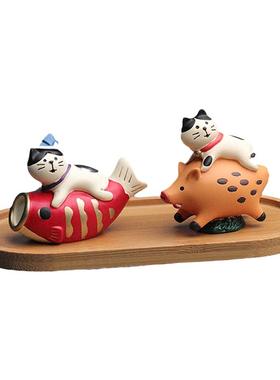 遇见：＂看！骑锦鲤猫！＂小摆件