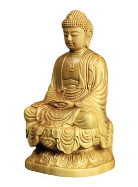 黄杨木雕刻供奉佛像家居木质手工艺品汽车摆件平安释迦牟尼如来佛