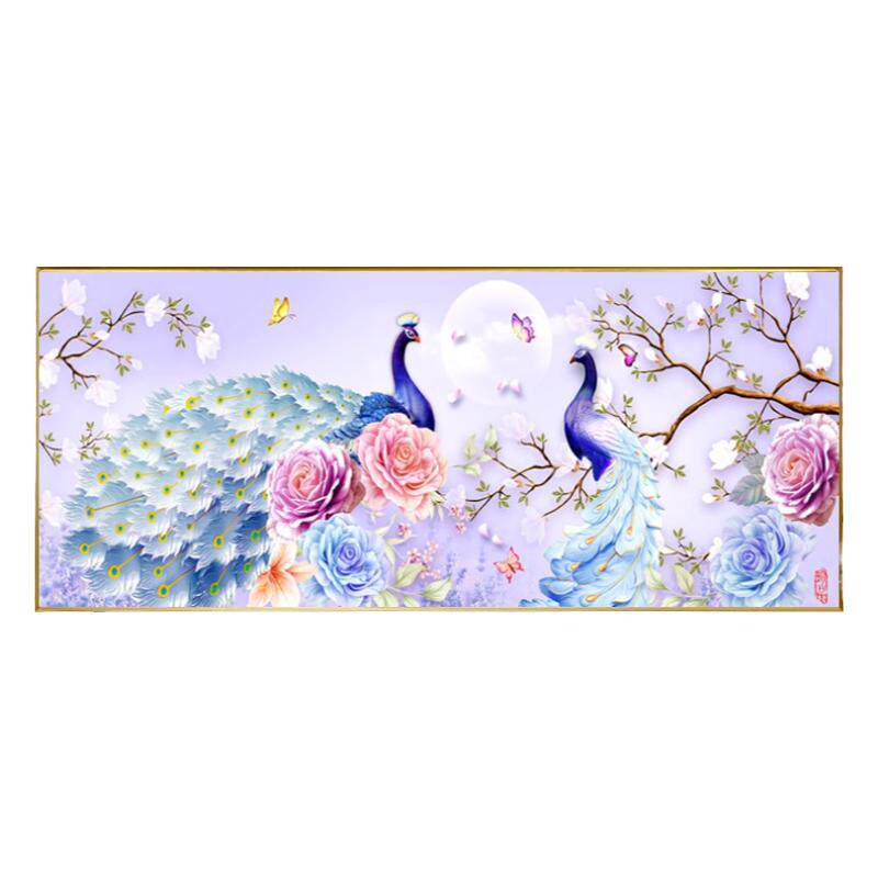 吉祥孔雀钻石画方钻满钻十字绣