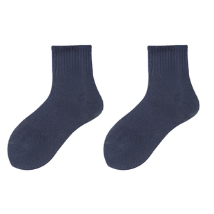 儿童袜子春秋季薄款小学生短袜男童女童白色纯棉中筒袜无骨藏青色