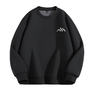 班尼路S&K重磅圆领卫衣男款秋冬季加绒加厚奥粒绒青少年无帽外套A