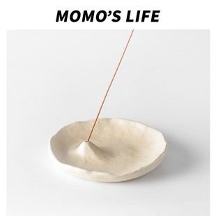 侘寂风线香香插家用复古中式 檀香高级创意喷点底座托盘中古摆件