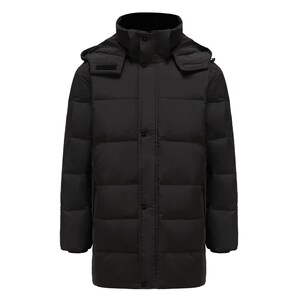 男士大码加肥加宽松高档冬季中长款胖子中老年防寒羽绒服父亲外套