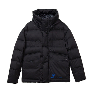 金刚铁甲骷髅头潮牌短款白鸭绒羽绒服男连帽加厚保暖工装外套百搭