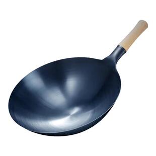 超薄轻圆底铁锅无涂层炒锅家用不粘锅燃气灶专适章丘官方旗舰极小