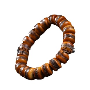 藏传回流老牛骨手串单圈桶珠保真骆驼骨文玩男女复古牦牛骨手链